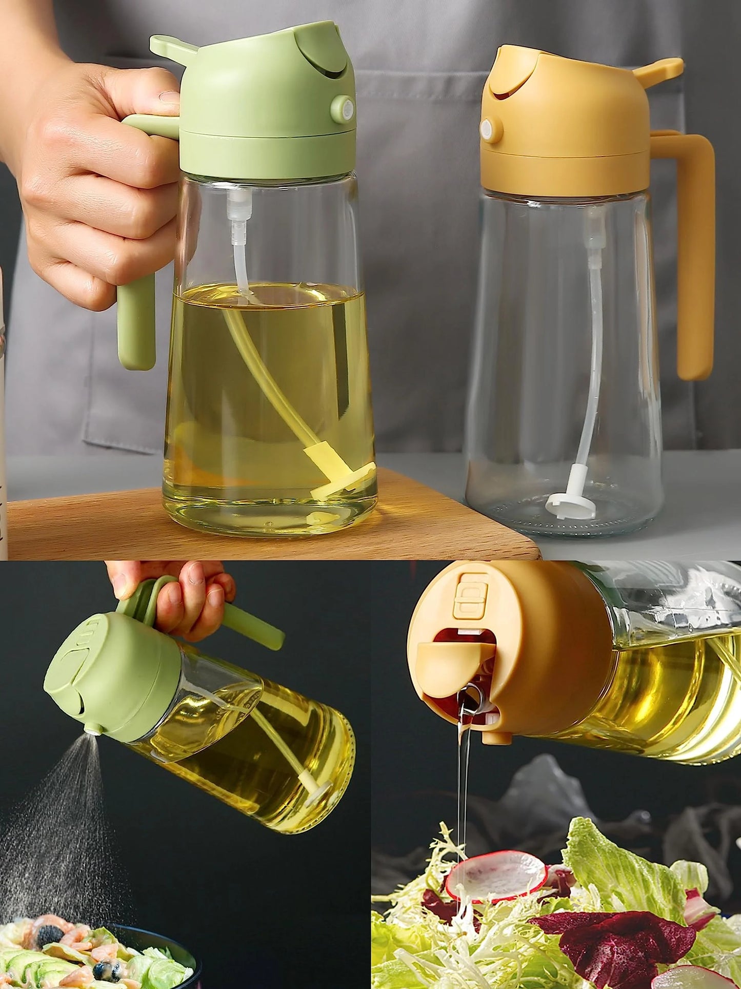 2-in-1 Glass Oil Sprayer & Dispenser