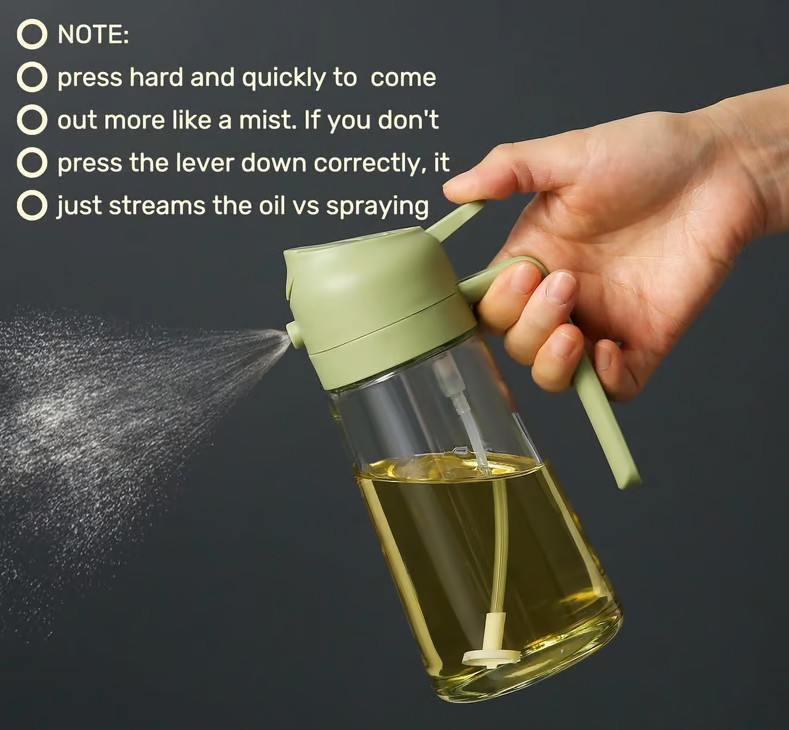 2-in-1 Glass Oil Sprayer & Dispenser