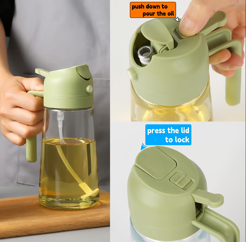 2-in-1 Glass Oil Sprayer & Dispenser